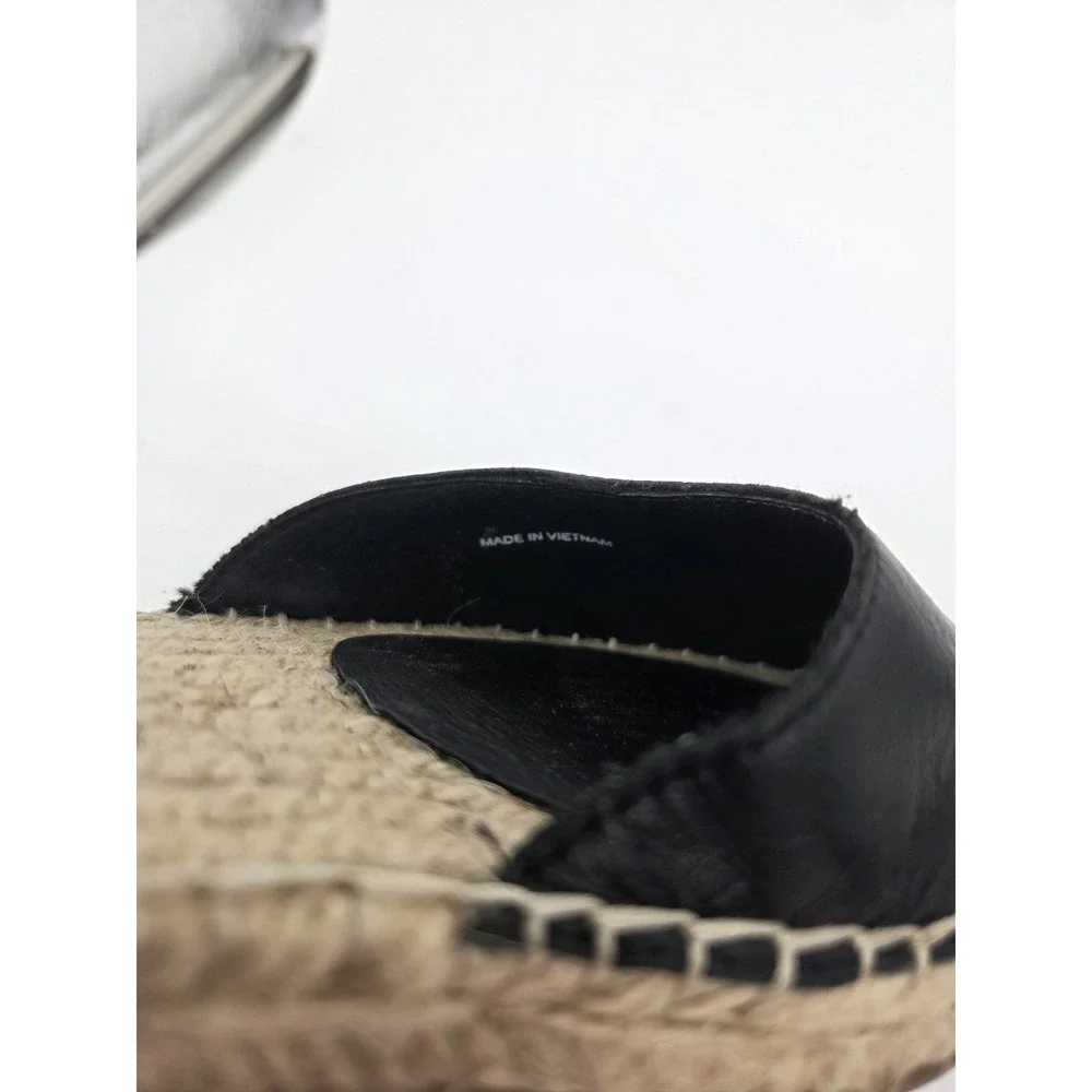 Eileen Fisher Black Lala Fisherman Sandal Ankle Strap Leather Black Sandal 7.5